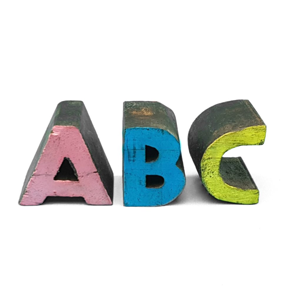 Letras abecedario de madera 3D