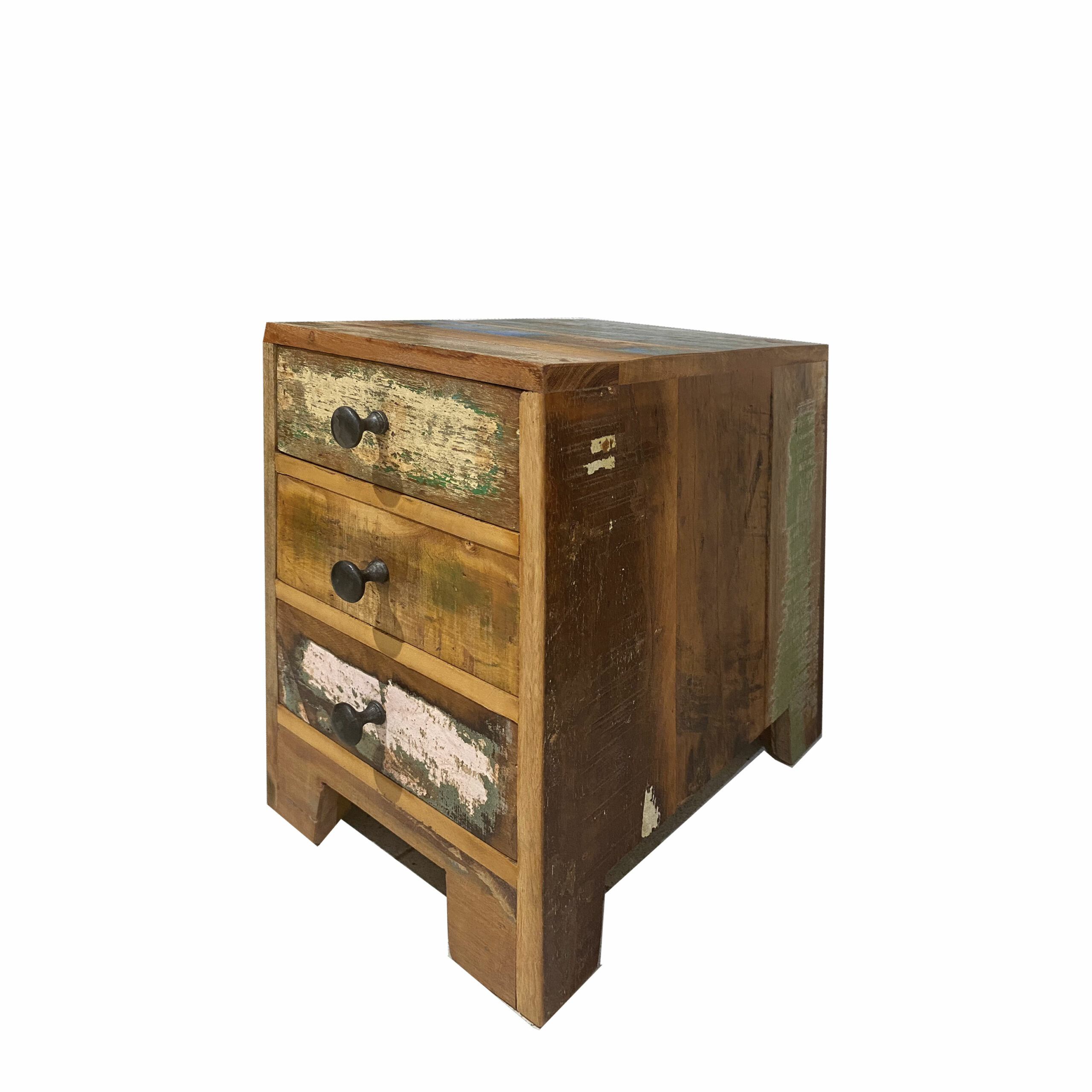 Cajonera de teca reciclada de 3 cajones Cajonera de teca reciclada de 3 cajones