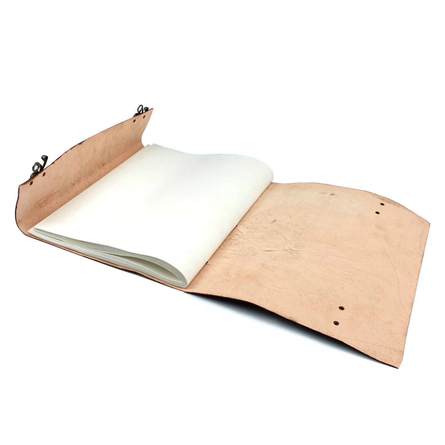 libreta de piel rústica abierta