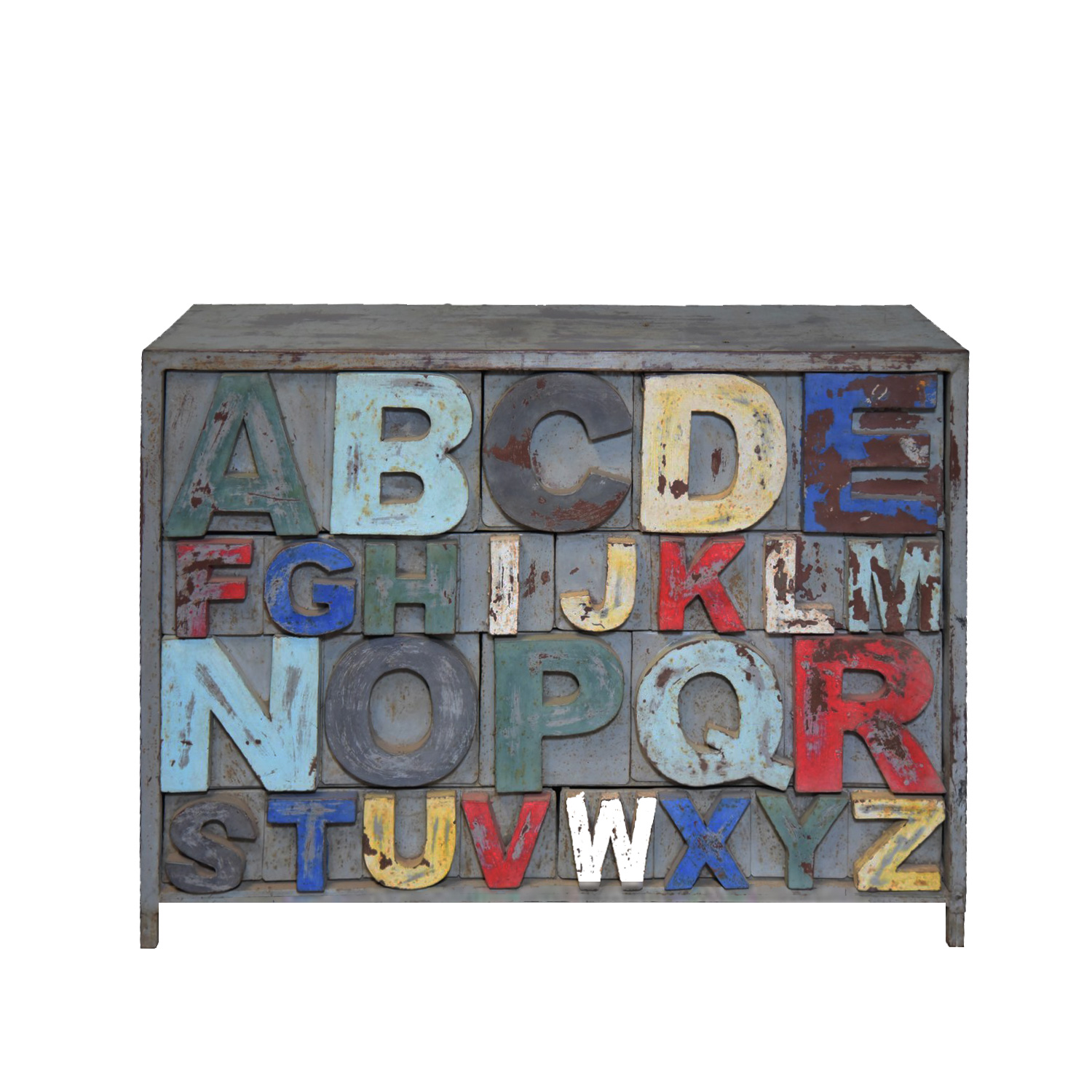 Cómoda de metal con 10 cajones Cómoda de metal con 10 cajones