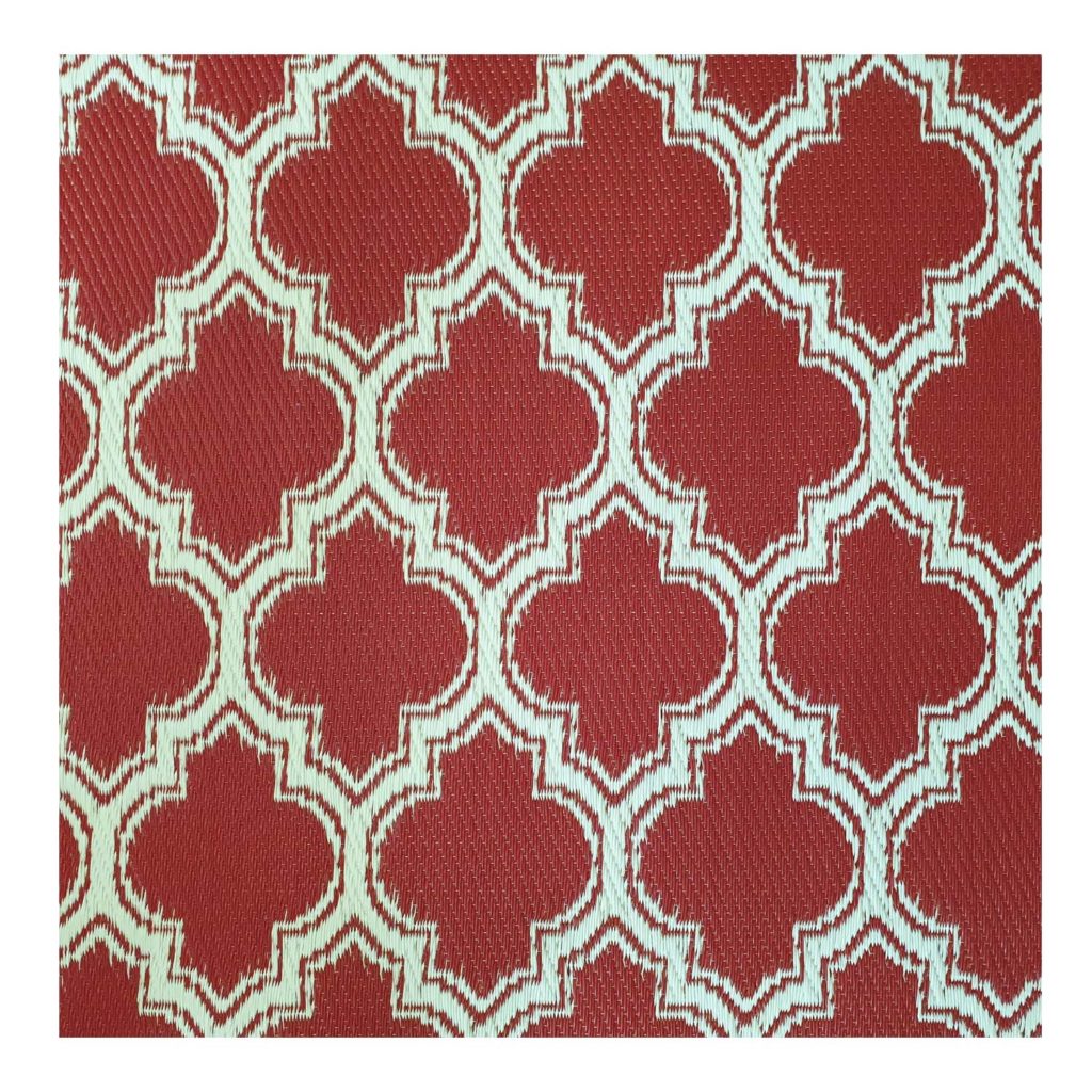 Alfombra exterior color blanco con azul o rojo - Casa Azul
