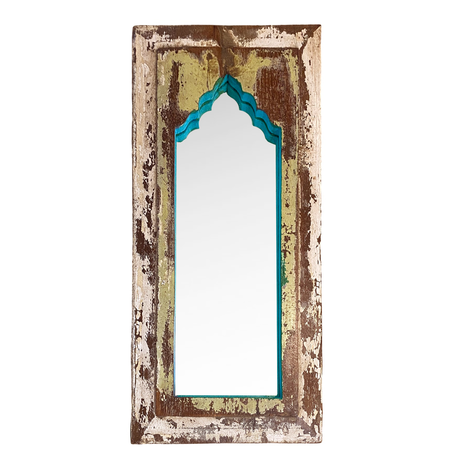 Espejo Mehrab L en blanco con matiz en azul intenso de Casa Azul