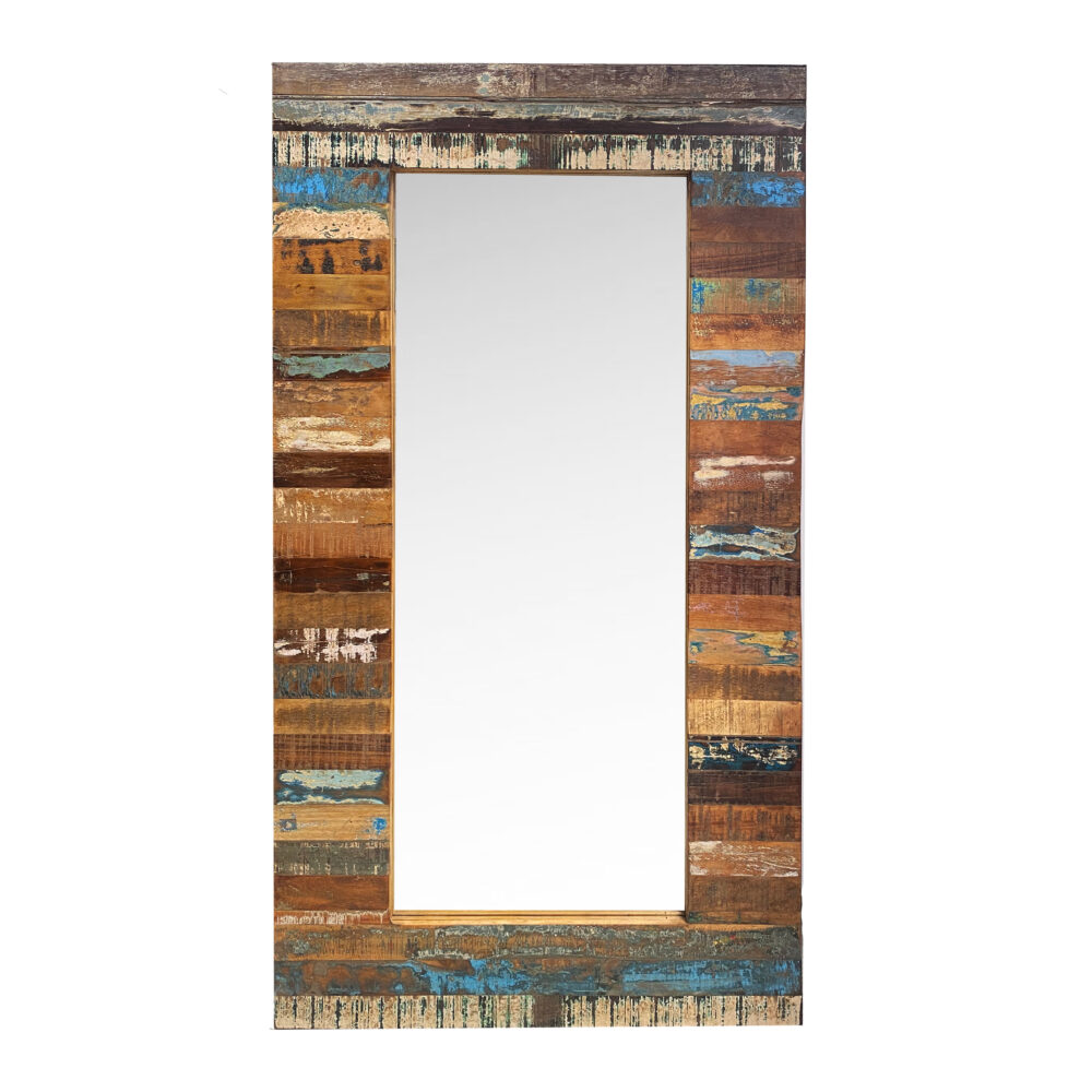 espejo de madera de colores