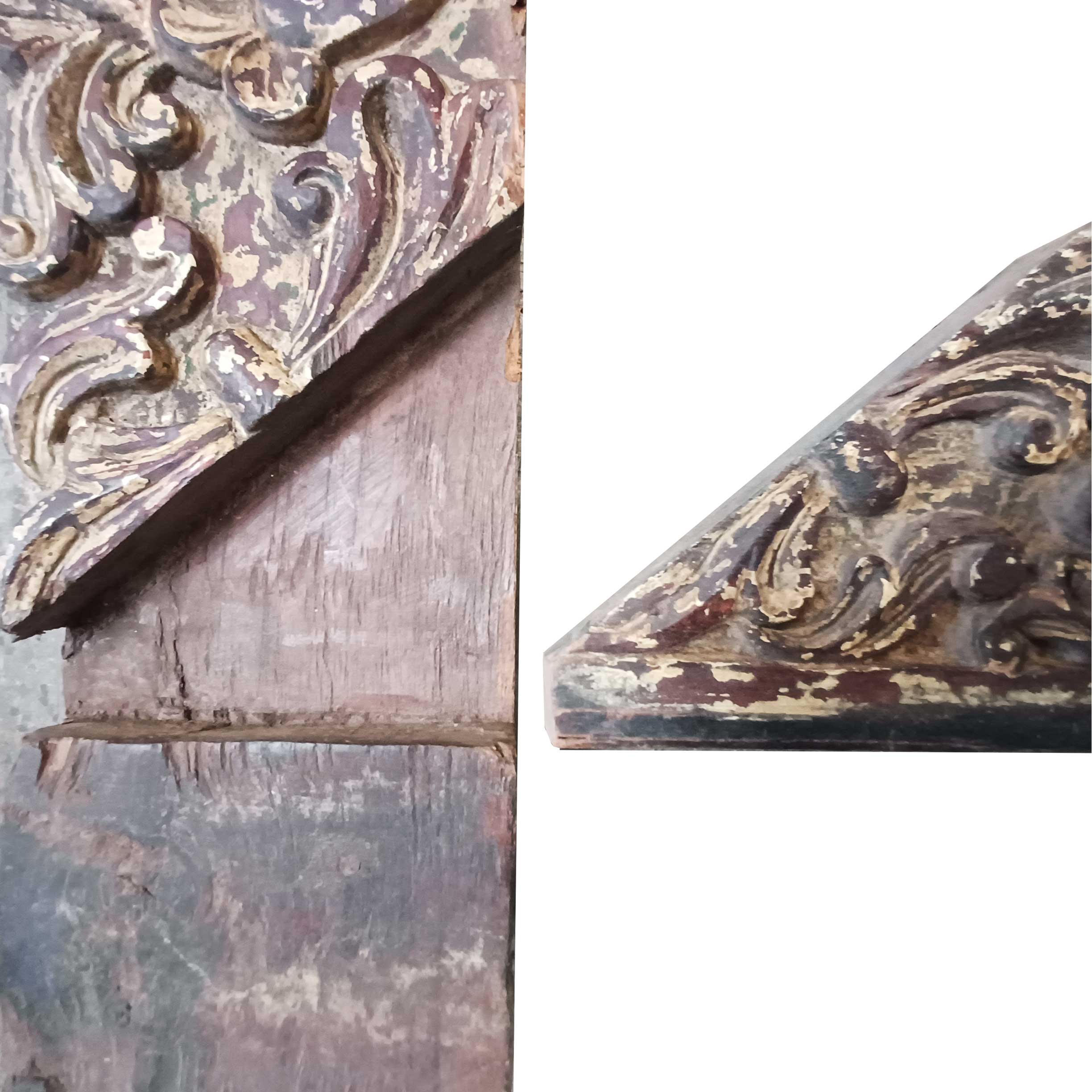 Detalle del encaje de piezas arquitectónicas antiguas de la India de Casa Azul