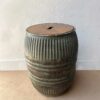 Bidon vintage color verde con tapa de madera