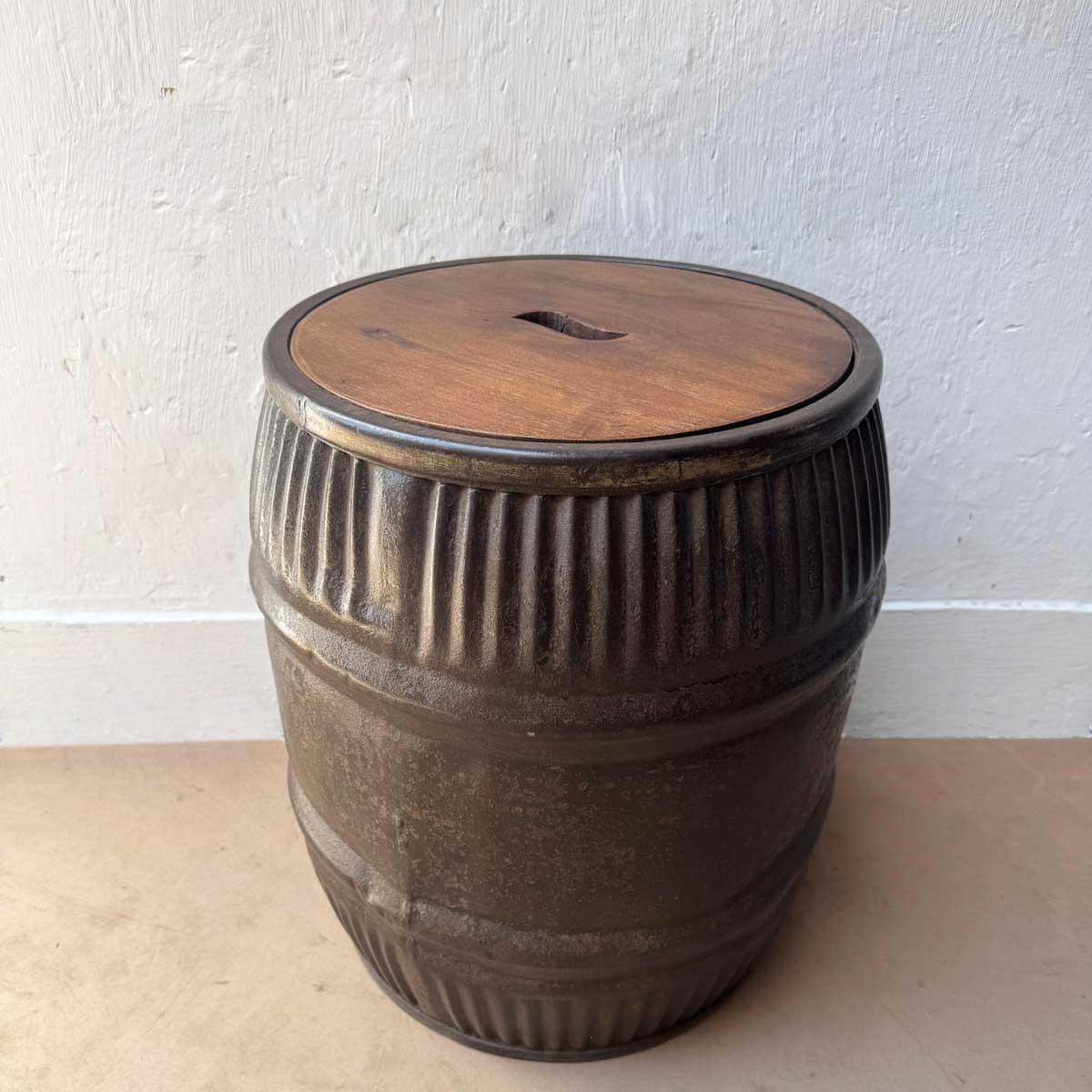 Bidones con tapa de madera ntage con tapa de madera