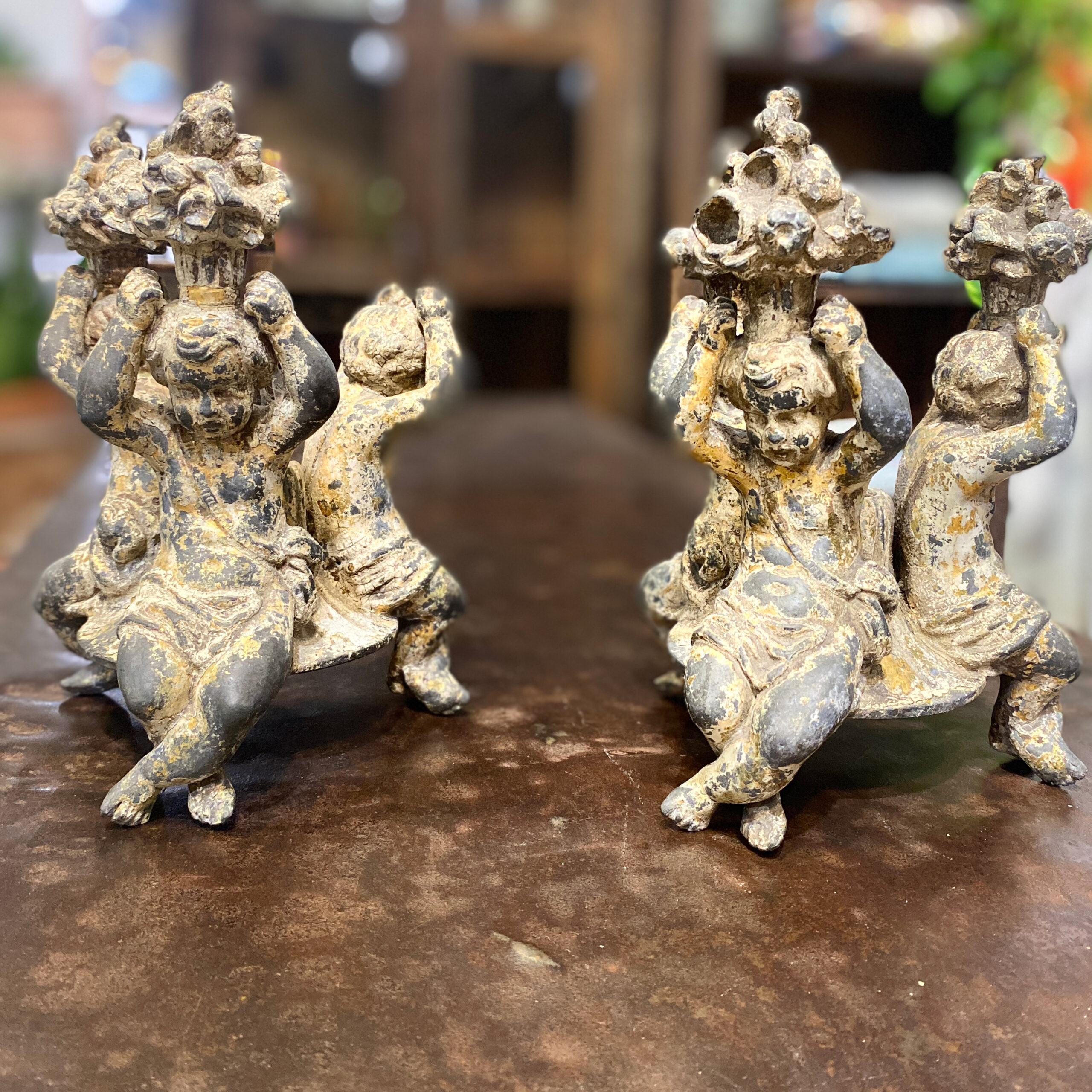 Pareja de portavelas de Casa Azul