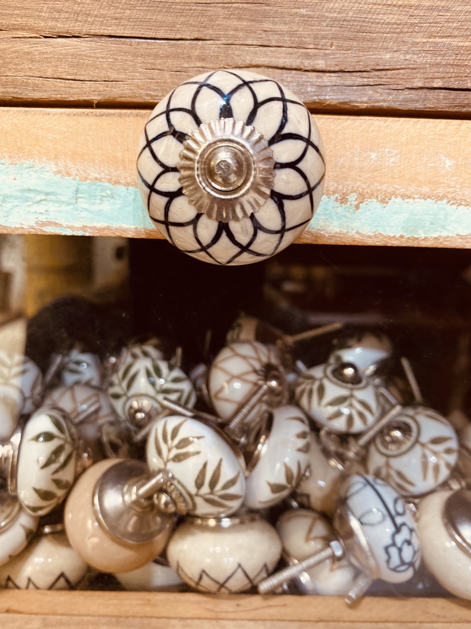 Pomos cerámica fantasía dibujo mandala