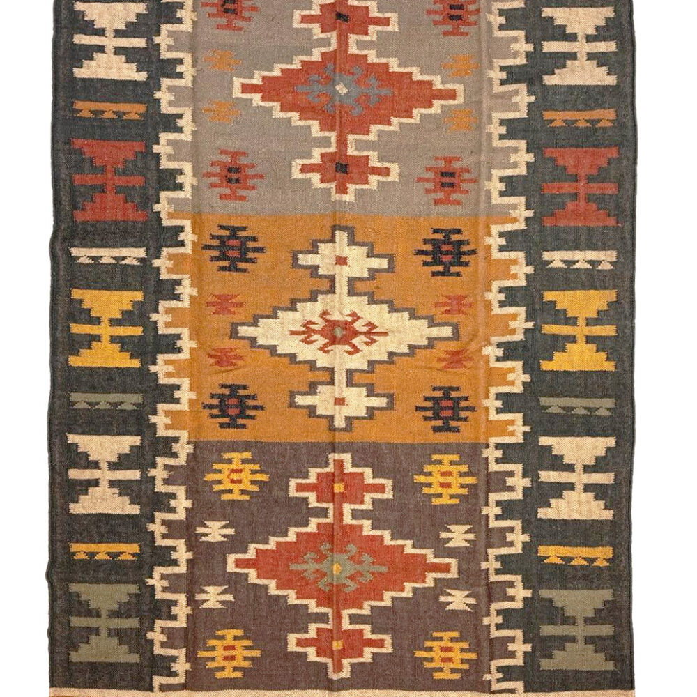 Kilim lana y yute tamaño L